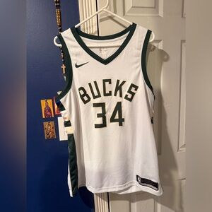 Giannis Antetokounmpo AUTHENTIC White Bucks Jersey Size XL